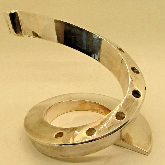 Dansk Jens Quistgaard Spiral Danish Modern Silver Plate Tapered Candle Holder - Picture 5 of 10
